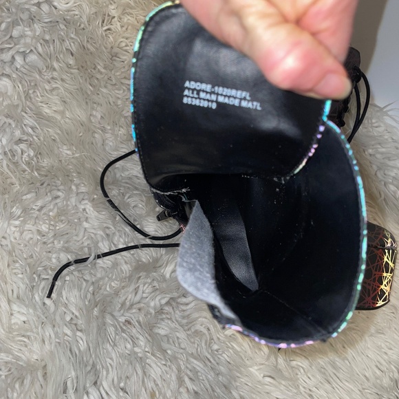 Pleaser ADORE-1020REFL, Exotic Lace-Up Front Ankle Boot Stripper **DAMAGED** - Picture 10 of 15